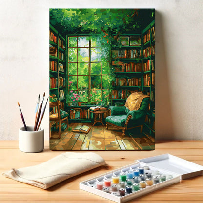 Evergreen Reading Nook | Paint by Numbers Kit