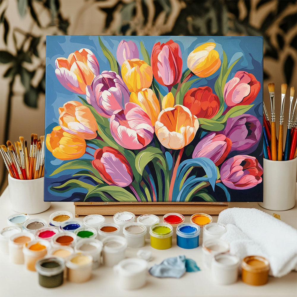 Vibrant Tulip Medley | Paint by Numbers Kit
