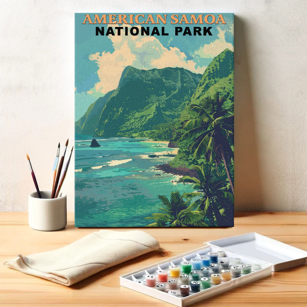 American Samoa National Park Vintage | Paint by Numbers Kit