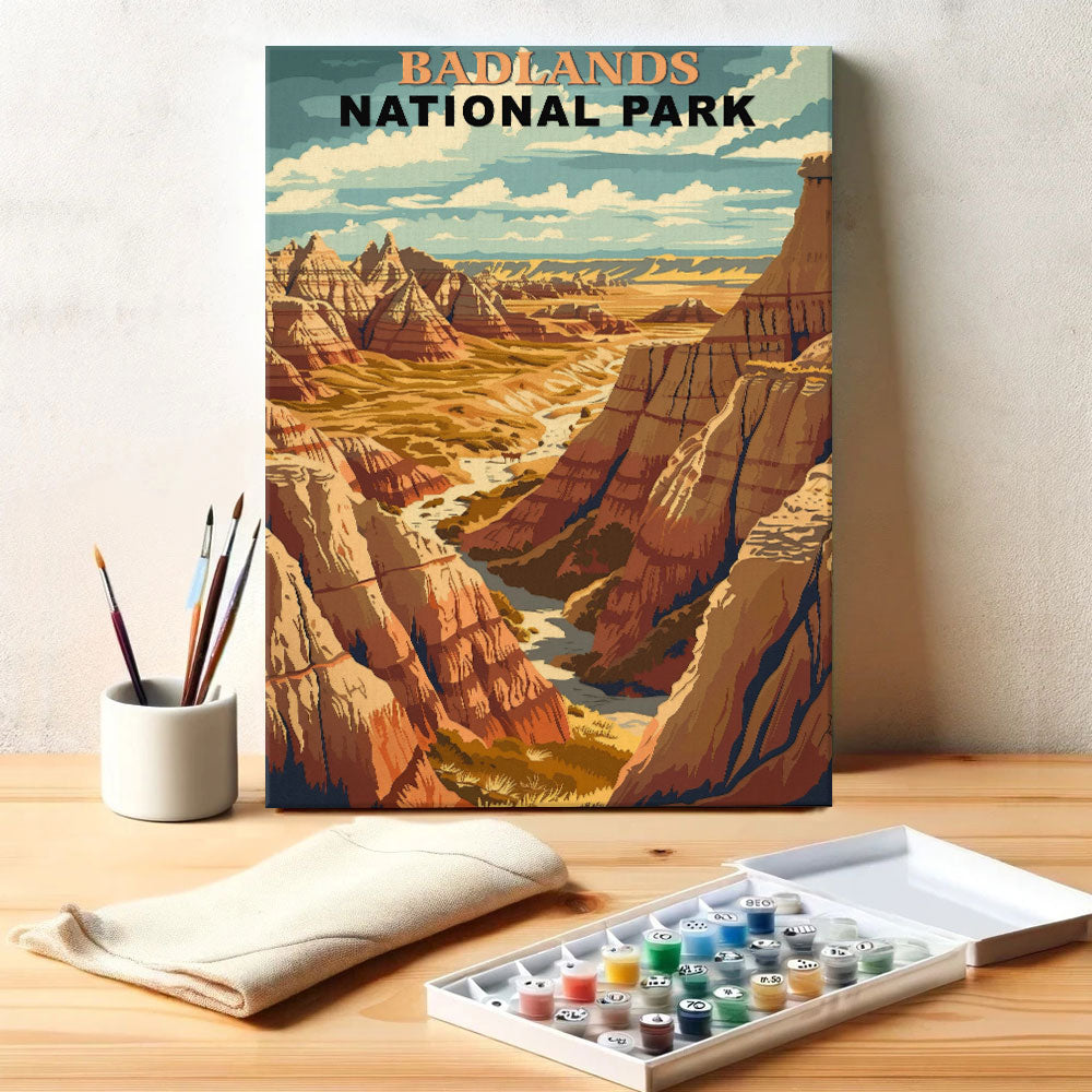 Badlands National Park Vintage | Paint by Numbers Kit