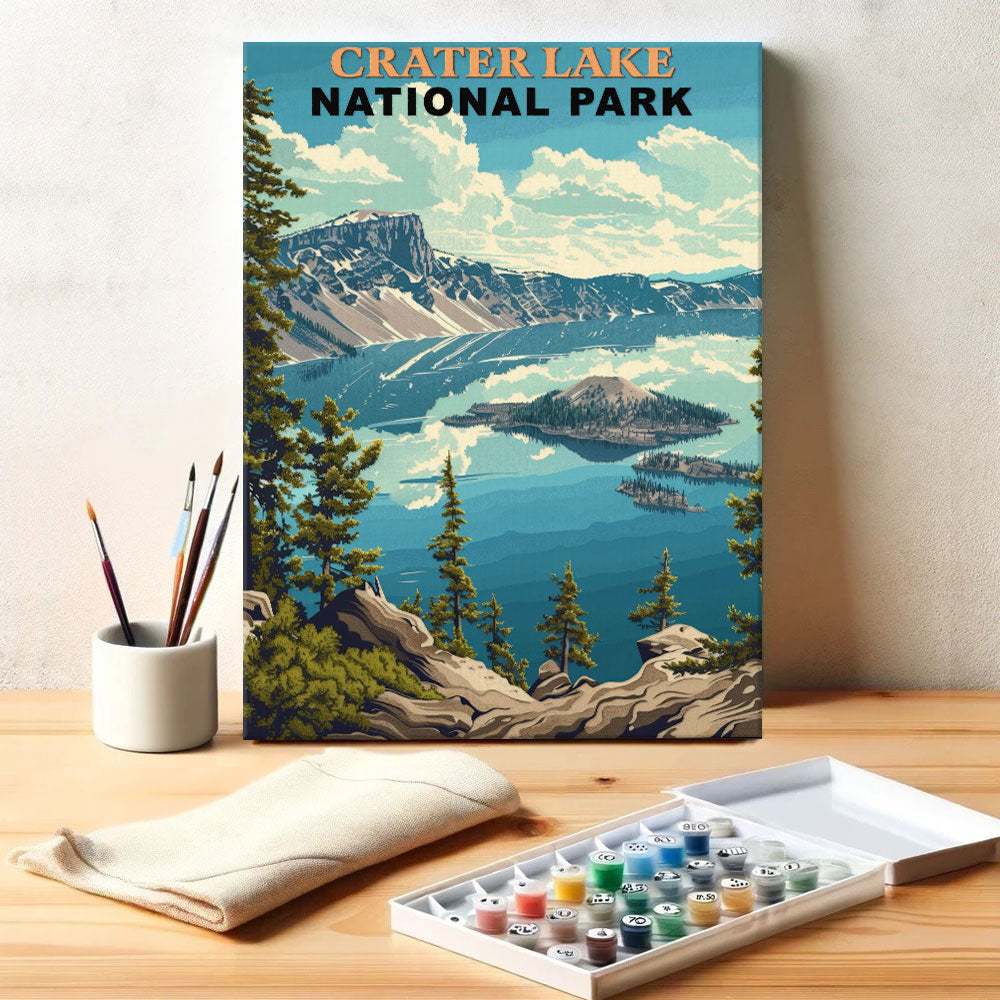 Crater Lake National Park Vintage | Paint by Numbers Kit