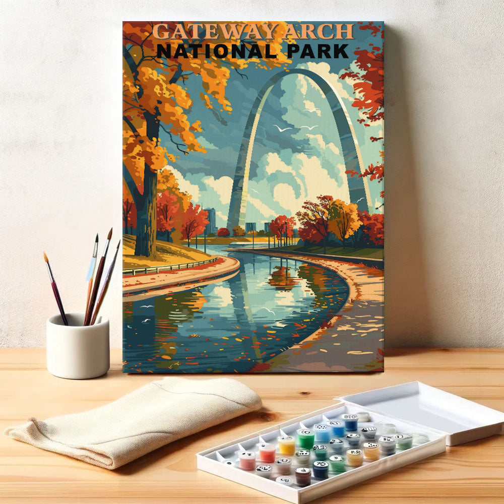 Gateway Arch National Park Vintage | Paint by Numbers Kit