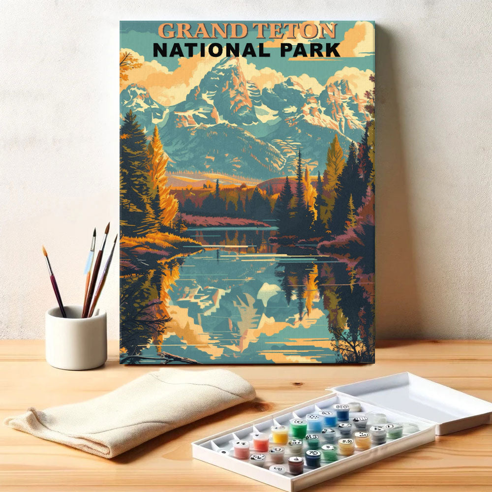 Grand Teton National Park Vintage | Paint by Numbers Kit