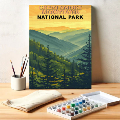 Great Smoky Mountains National Park Vintage | Paint by Numbers Kit