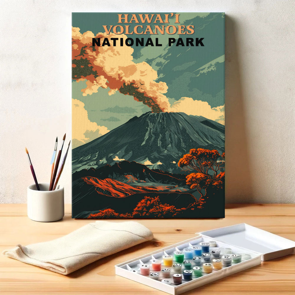 Hawai'i Volcanoes Park Vintage | Paint by Numbers Kit