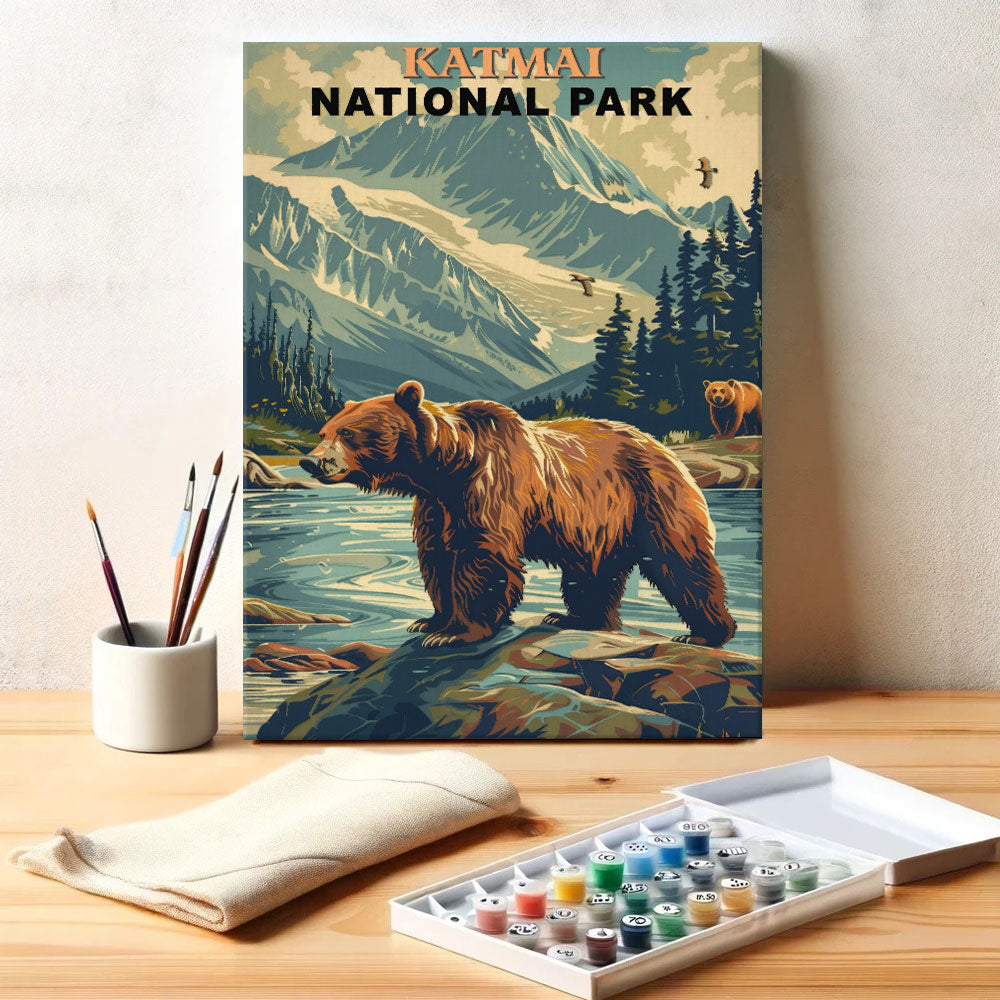 Katmai National Park Vintage | Paint by Numbers Kit