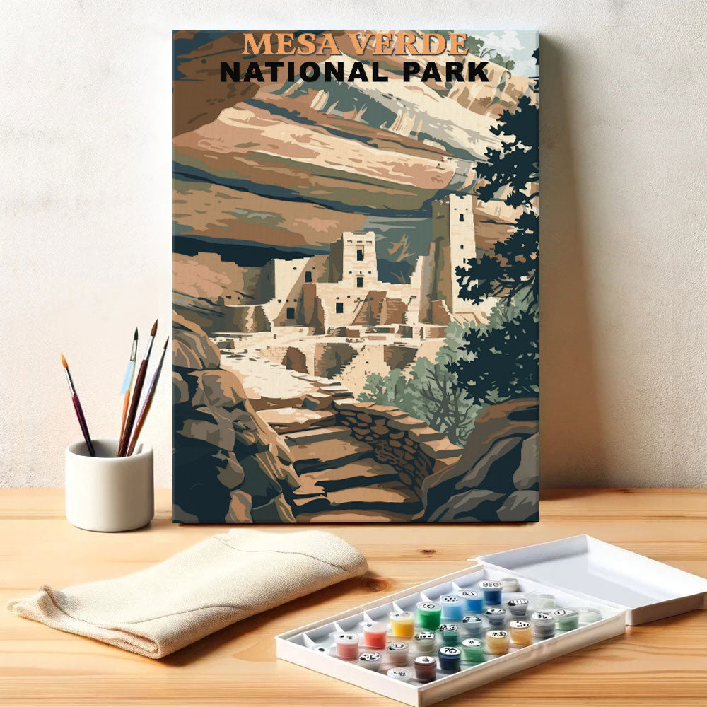 Mesa Verde National Park Vintage | Paint by Numbers Kit