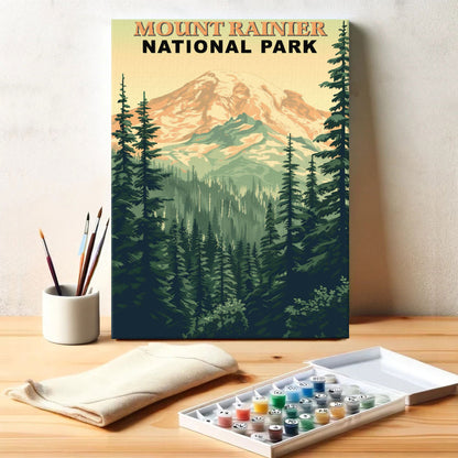 Mount Rainier Park Vintage | Paint by Numbers Kit