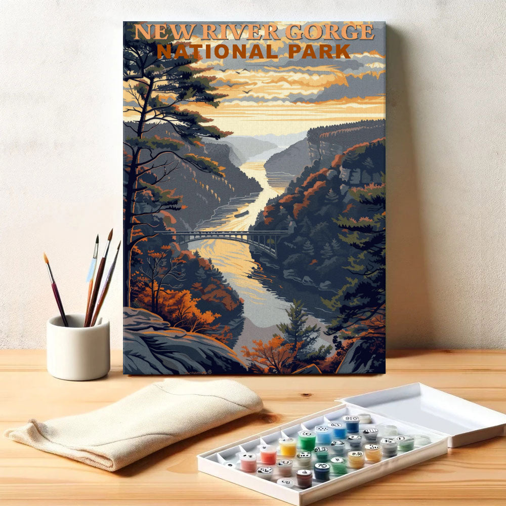 New River Gorge National Park Vintage | Paint by Numbers Kit