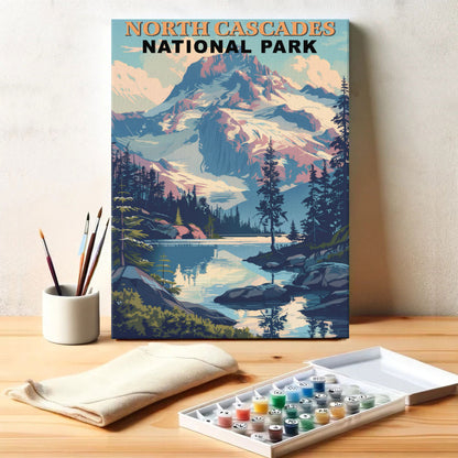 North Cascades National Park Vintage | Paint by Numbers Kit