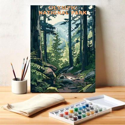 Olympic National Park Vintage | Paint by Numbers Kit