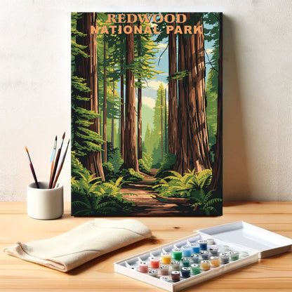 Redwood National and State Parks Vintage | Paint by Numbers Kit