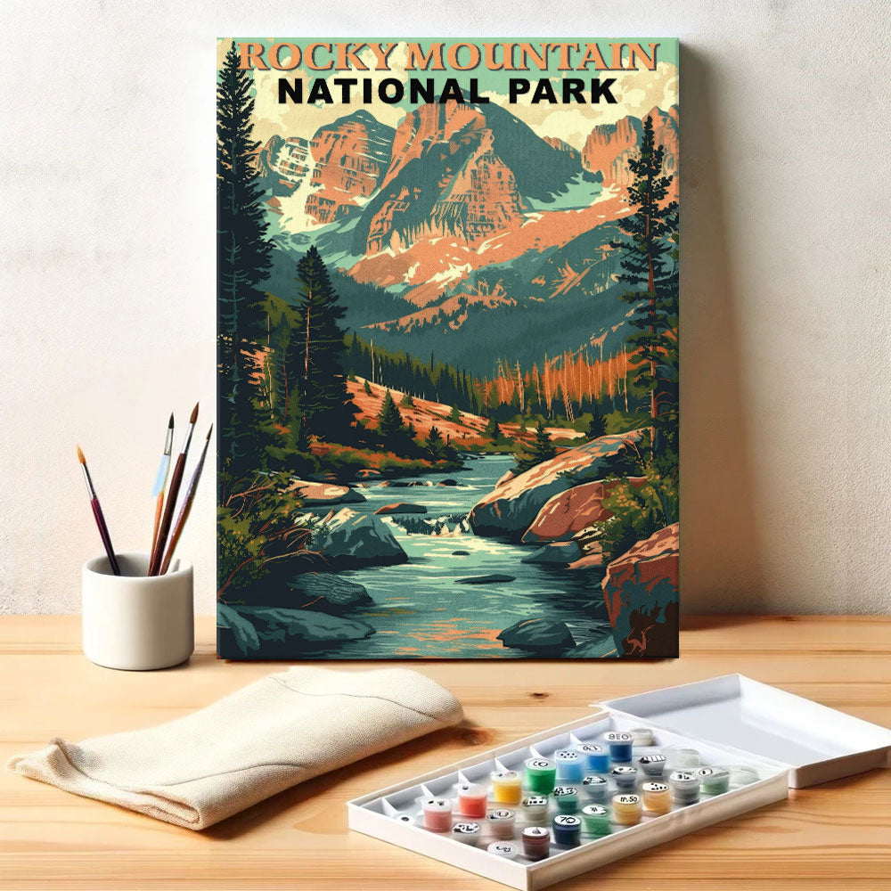 Rocky Mountain Park Vintage | Paint by Numbers Kit