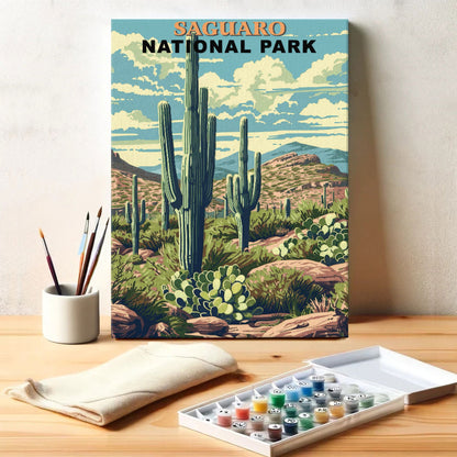 Saguaro National Park Vintage | Paint by Numbers Kit