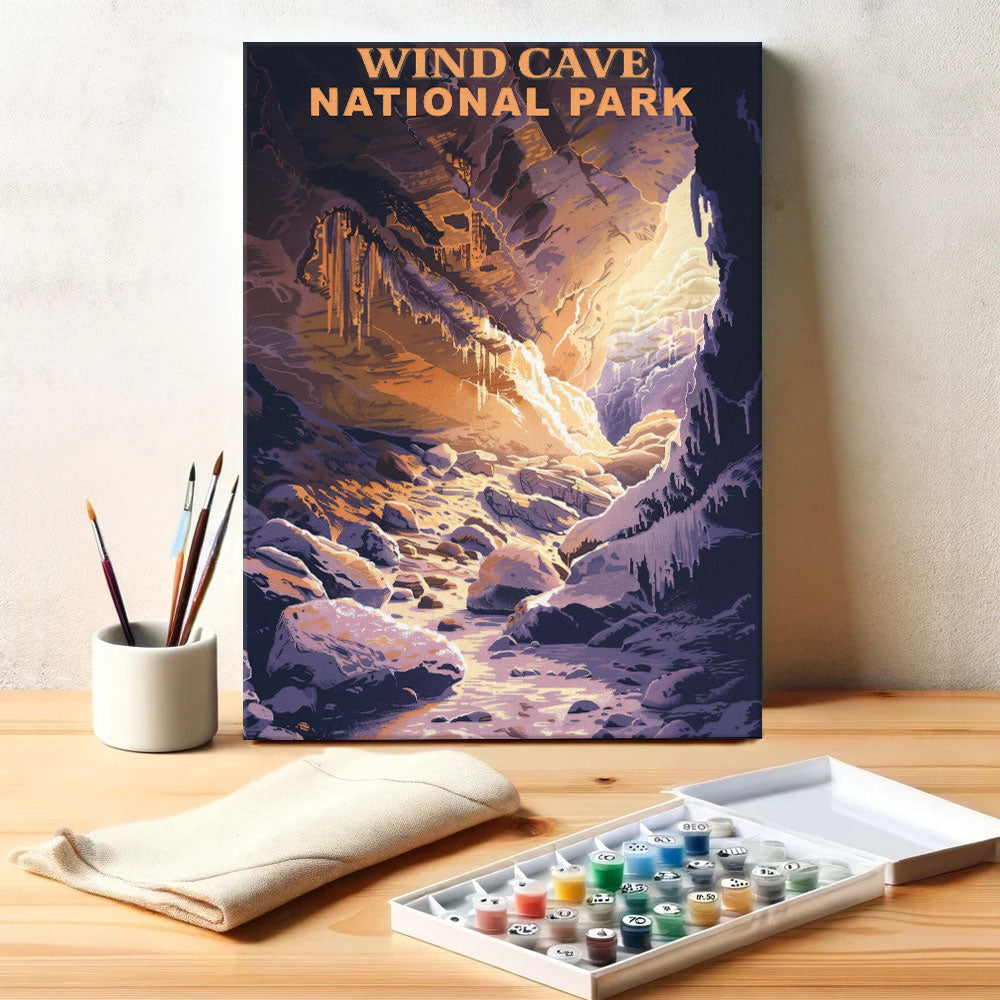 Wind Cave National Park Vintage | Paint by Numbers Kit