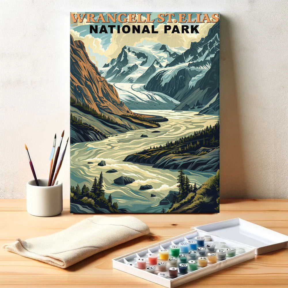 Wrangell-St. Elias National Park Vintage | Paint by Numbers Kit