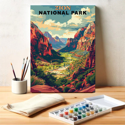 Zion National Park Vintage | Paint by Numbers Kit