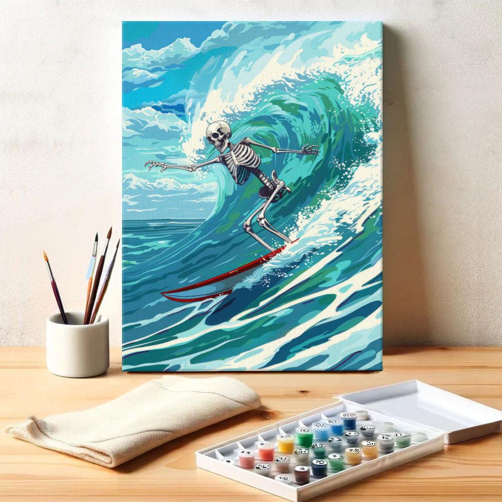 Skeleton Surfer | Paint by Numbers Kit – Wander Painting