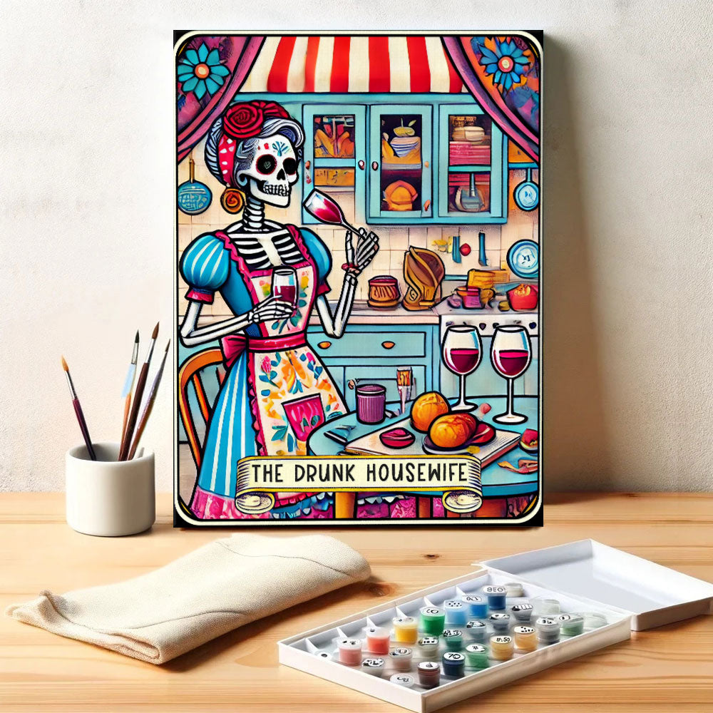 The Drunk Housewife - Tarot Card | Paint by Numbers Kit