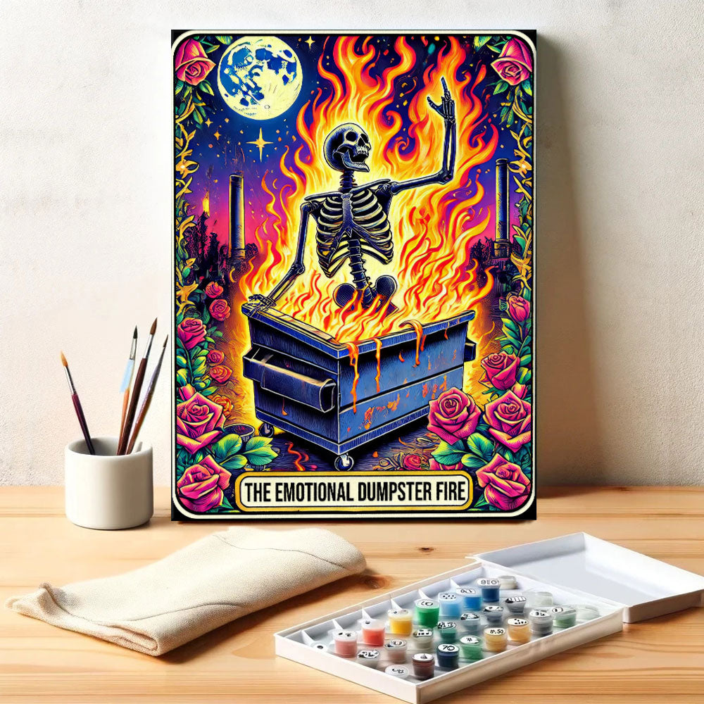 The Emotional Dumpster Fire - Tarot Card | Paint by Numbers Kit