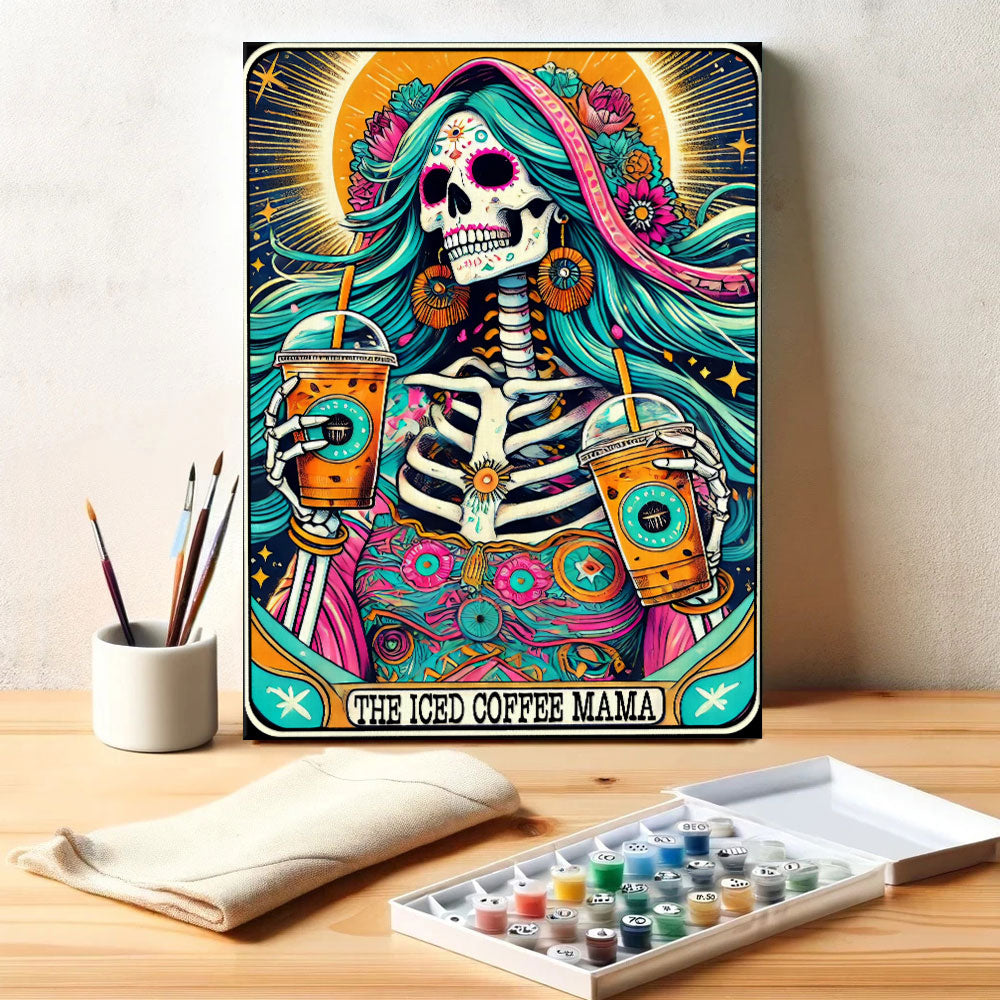 The Iced Coffee Mama - Tarot Card | Paint by Numbers Kit