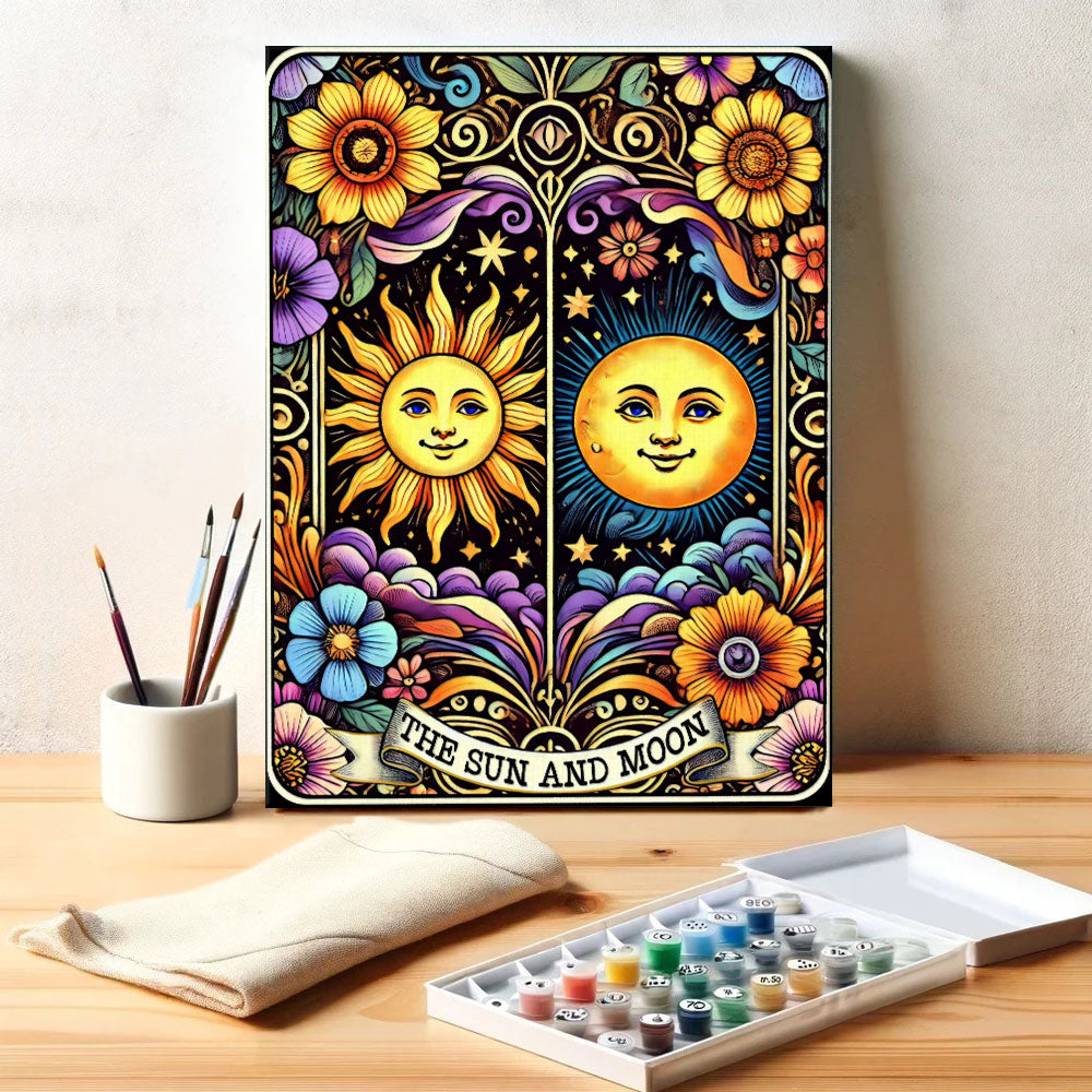 The Sun And Moon - Tarot Card | Paint by Numbers Kit