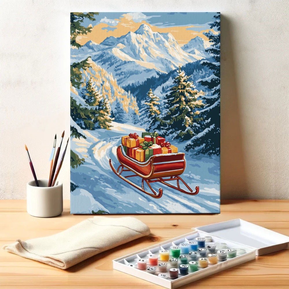 Sledding Scene | Paint by Numbers Kit