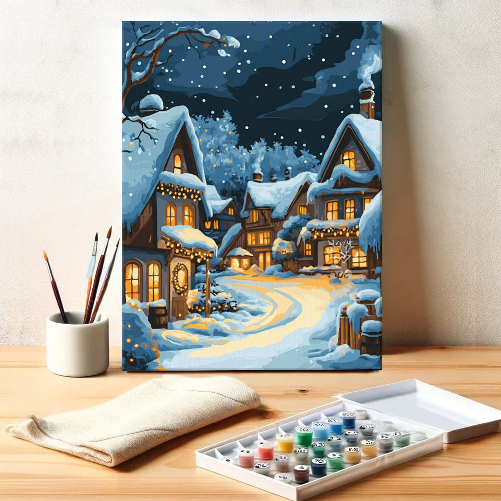 Snowy Village | Paint by Numbers Kit