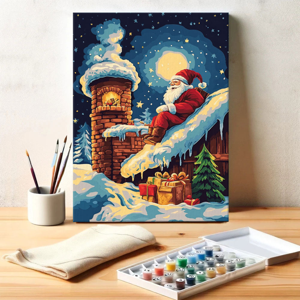 Santa by Fire | Paint by Numbers Kit