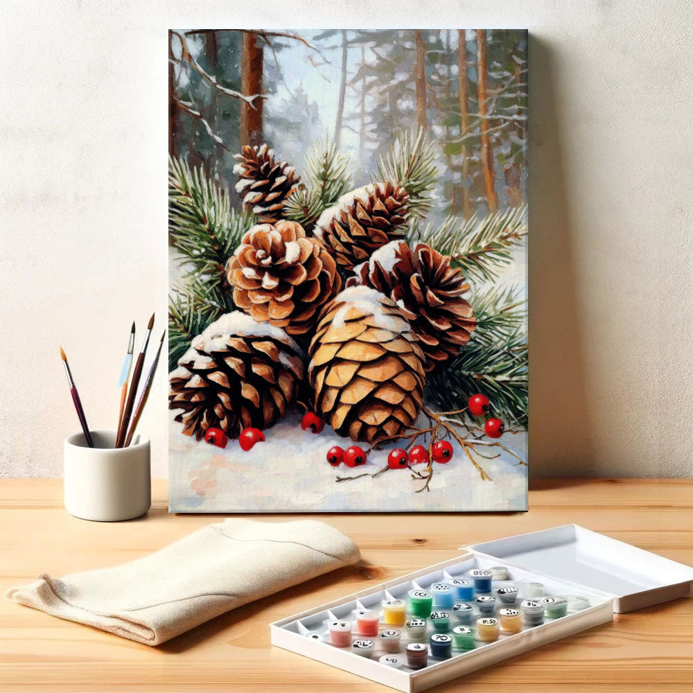 Frosted Pinecones | Paint by Numbers Kit