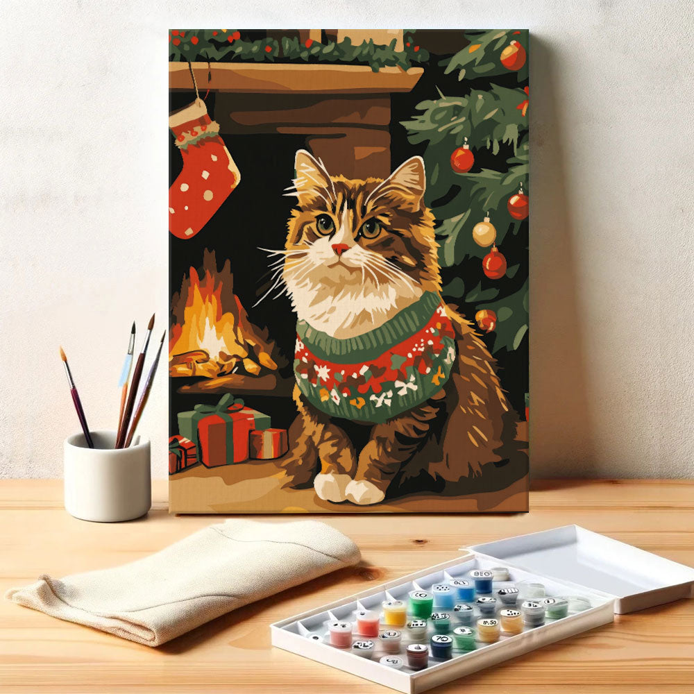 Fireplace Cat | Paint by Numbers Kit