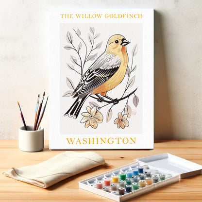 Washington State Bird Willow Goldfinch | Paint by Numbers Kit