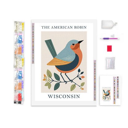 Wisconsin State Bird Diamond Painting