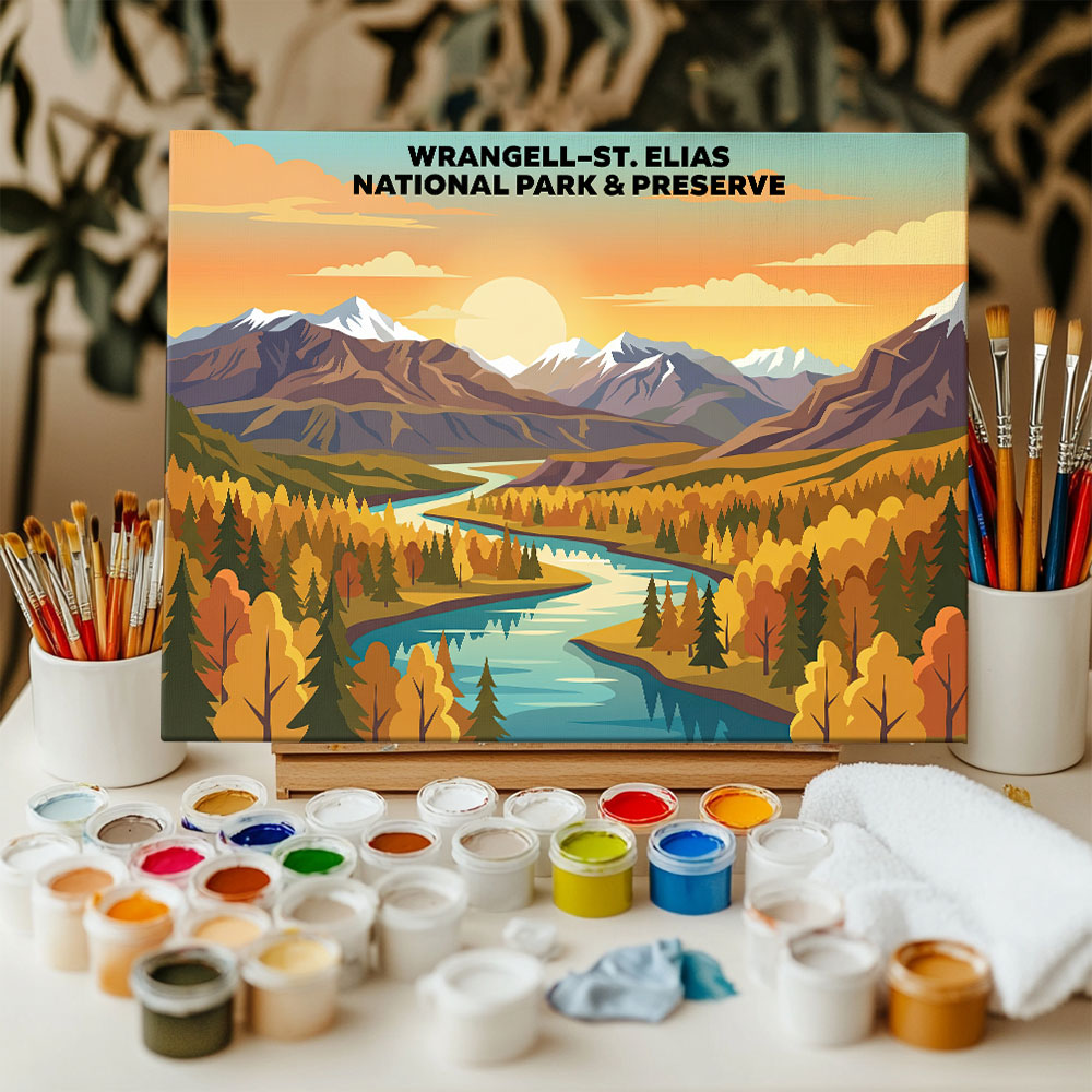 Wrangell-St. Elias National Park - Landscape | Paint by Numbers Kit