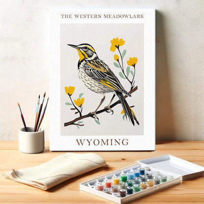 Wyoming State Bird Western Meadowlark | Paint by Numbers Kit