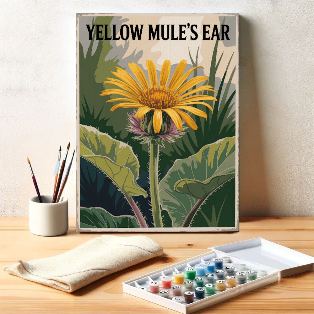 Gelbes Maultierohr – US-Wildblumen | Malen nach Zahlen Set