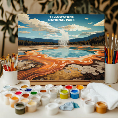 Yellowstone National Park - Landscape | Paint by Numbers Kit
