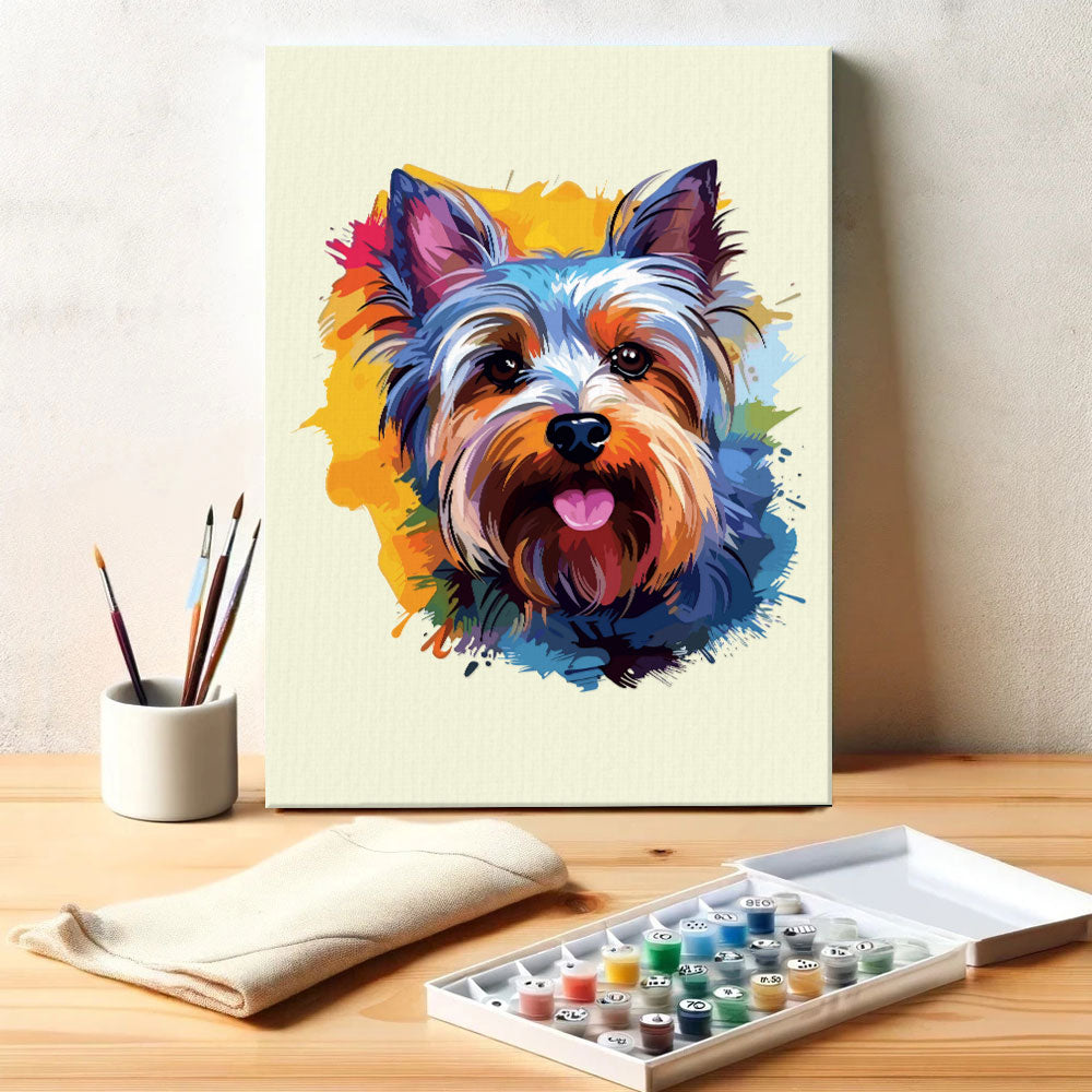 Yorkshire Terrier - Colorful Dog | Paint by Numbers Kit