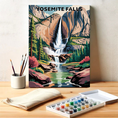 Yosemite Falls - U.S. Waterfalls | Paint by Numbers Kit