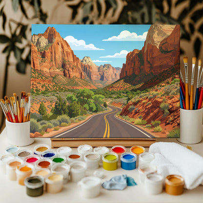 Zion Canyon Scenic Drive | Paint by Numbers Kit