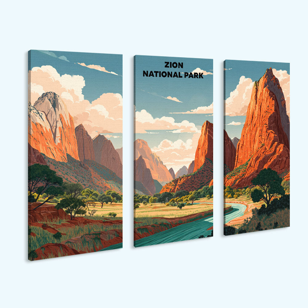 Zion National Park | 3 Panel Paint by Numbers Kit