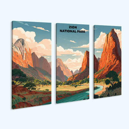 Zion National Park | 3 Panel Paint by Numbers Kit