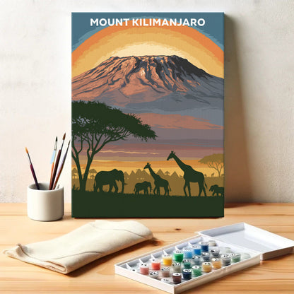 Kilimandscharo, Tansania | Malen nach Zahlen Set