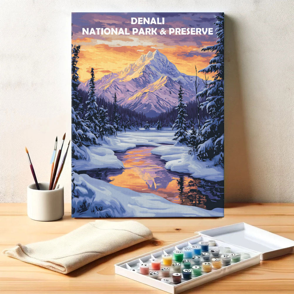 Denali National Park and Preserve Winter | Paint by Numbers Kit