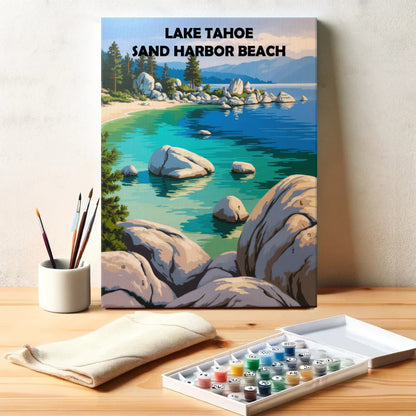 Lake Tahoe – Sand Harbor Beach | Malen nach Zahlen Set