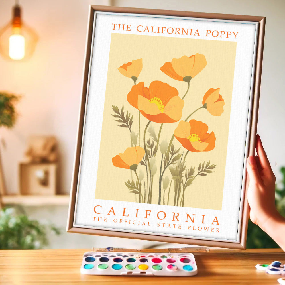 California State Flower - California Poppy | Paint by Numbers Kit