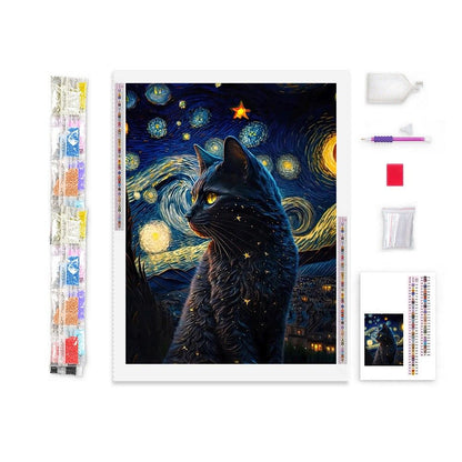 Starry Cat Diamond Painting