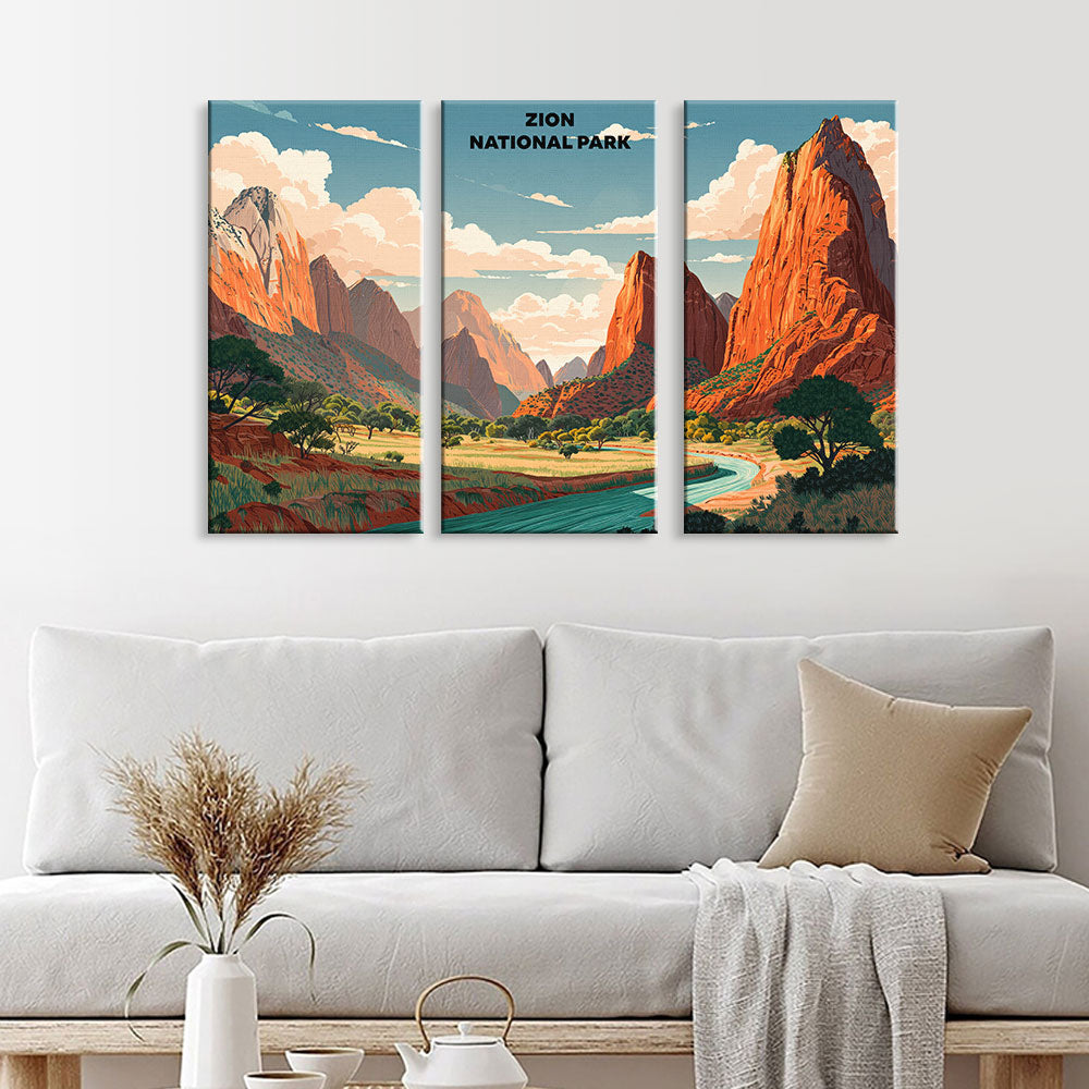 Zion National Park | 3 Panel Paint by Numbers Kit