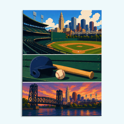 Ball Park Memories - 3 Panel - Limited Drop | Paint by Numbers Kit