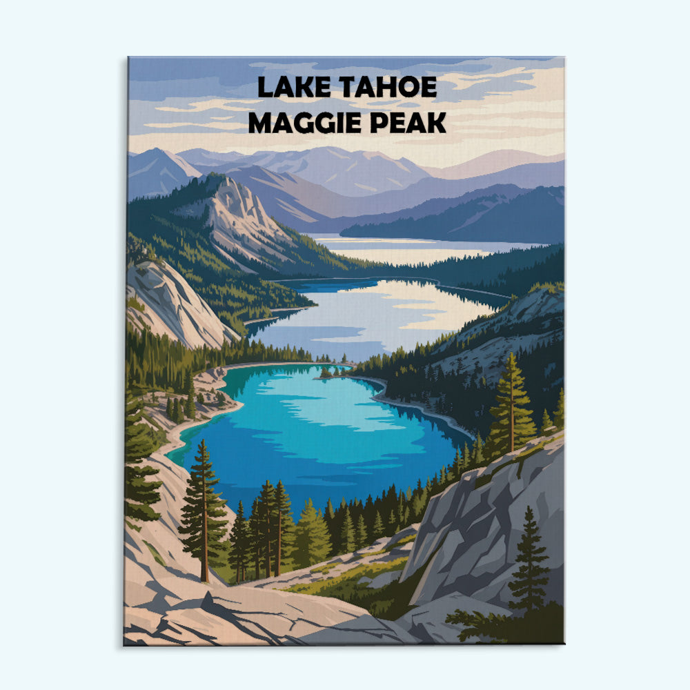 Lake Tahoe – Maggie Peak | Malen nach Zahlen Set